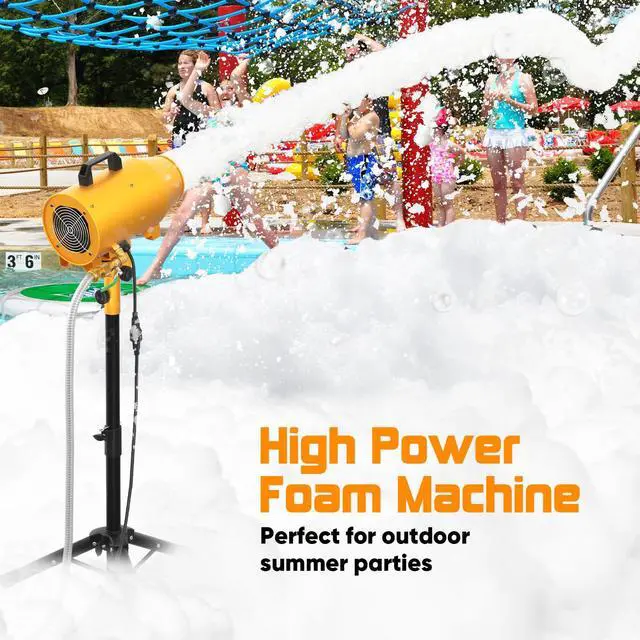Alt view image 7 of 7 - 1000W Foam Machine, Outdoor Foam Party Machine With Water Pump System | High Output Foam Production,3-5m Spray Range, Metal Housing,Adjustable Height Stand and Easy Setup for Party Use