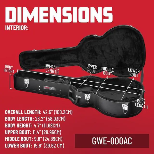 Alt view image 5 of 7 - Cases Hard-Shell Wood Case for Martin 000-Style Guitars, Fits Similar Style Acoustic Guitars (GWE-000AC)
