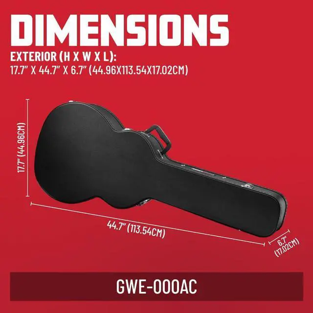 Alt view image 6 of 7 - Cases Hard-Shell Wood Case for Martin 000-Style Guitars, Fits Similar Style Acoustic Guitars (GWE-000AC)