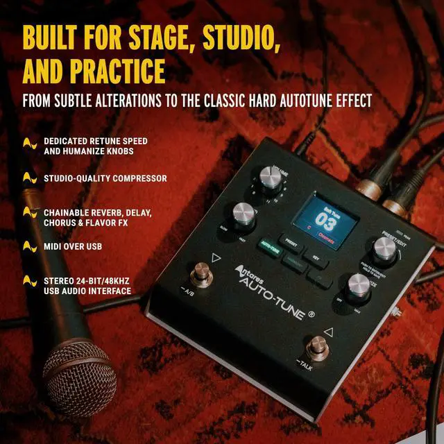 Alt view image 4 of 7 - VX5 Vocal Effects Pedal with Antares AutoTune for Vocalists with Real Time Pitch Correction, Vocal Harmony, Guitar and Mic in and Audio Interface
