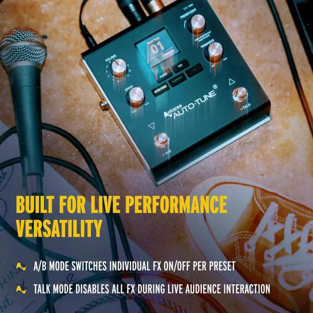 Alt view image 6 of 7 - VX5 Vocal Effects Pedal with Antares AutoTune for Vocalists with Real Time Pitch Correction, Vocal Harmony, Guitar and Mic in and Audio Interface