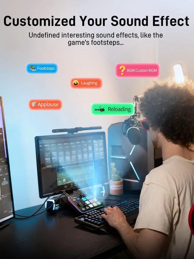 Alt view image 6 of 7 - G1 NEO & PD200XS Gaming Bundle: Audio Mixer and XLR Dynamic Mic | noise reduction, live podcast sessions, recording, creator desk setup, fun controls, complete starter streaming workflow