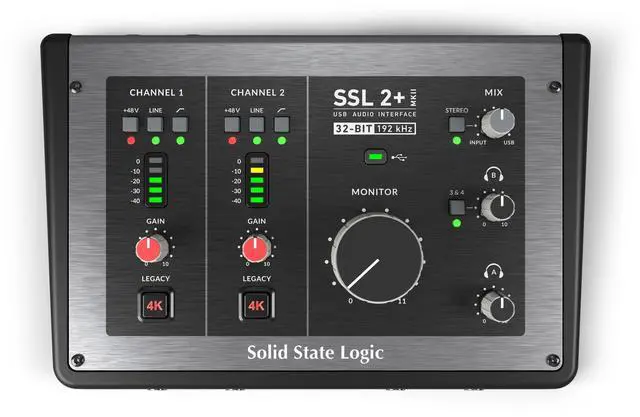 Main image of Ssl 2 Plus Mkii USB C 2 in and 4 Out Audio Interface | 2 Ssl Mic Preamps, Dual Headphone Outs, 4 Balanced DC-Coupled Trs Outputs, 32-Bit/192khz