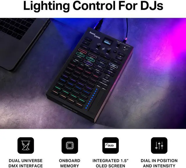 Alt view image 3 of 7 - Control One - Professional DMX DJ Lighting Controller with 3 Months Software Access and DMX Lights and Phillips Hue Support