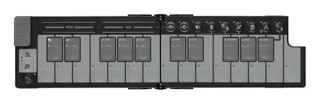 Alt view image 2 of 7 - nanoKEY Fold - 25-Key Foldable MIDI Keyboard Controller with USB-C and TRS-MIDI - Black