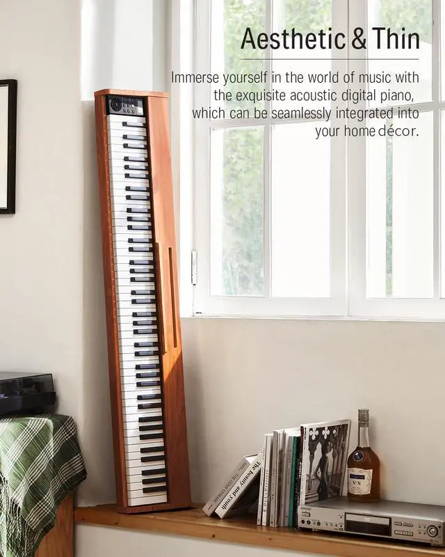 Alt view image 3 of 7 - Piano Keyboard 88 Keys, Beginner Digital Piano with 88 Key Velocity-Sensitive Keyboard with X-Style Piano Bench