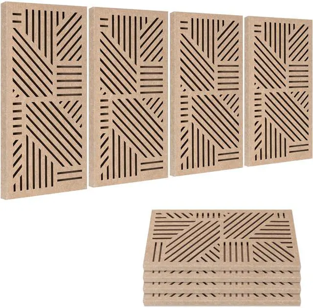 Main image of 4 Pcs Decor Acoustic Panel 23.6x11.8" Self Adhesive Acoustic Wall Art | Peel and Stick Composite Acoustic Wall Panels, 1.18" Thick 3D Decorative Art Panels for Home Studio Office Living Room