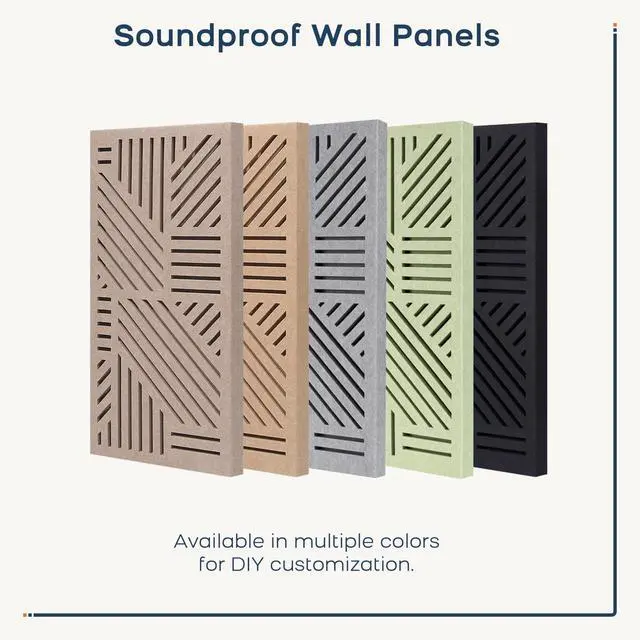 Alt view image 6 of 7 - 4 Pcs Decor Acoustic Panel 23.6x11.8" Self Adhesive Acoustic Wall Art | Peel and Stick Composite Acoustic Wall Panels, 1.18" Thick 3D Decorative Art Panels for Home Studio Office Living Room