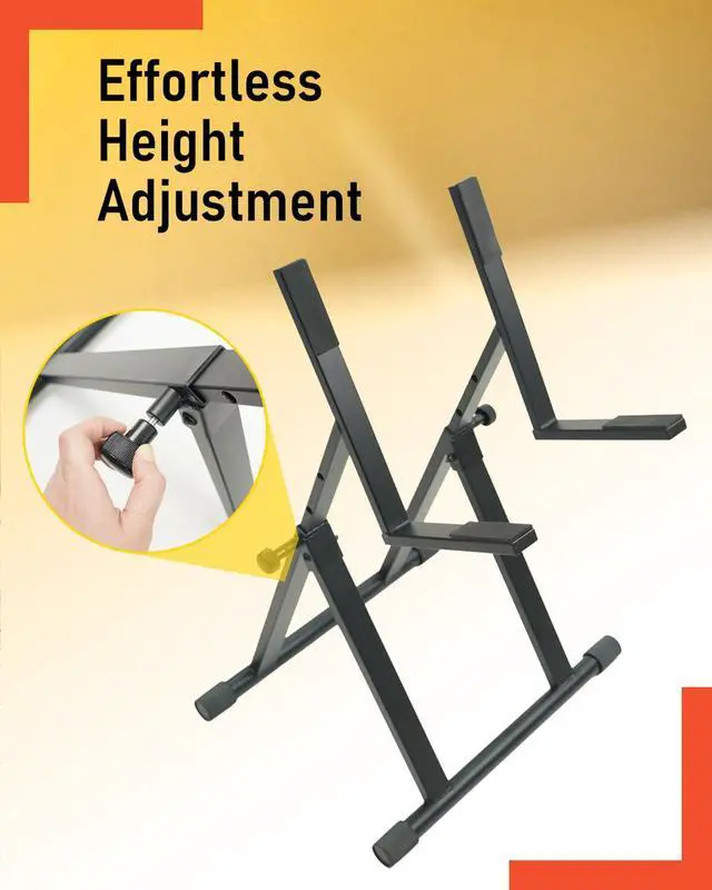 Alt view image 5 of 6 - Heavy Duty Amp Stand for Guitar and Bass, Stable 64° A-Frame Support for Heavy Duty Amps, 150 lbs Capacity, Adjustable Height 2631", Black