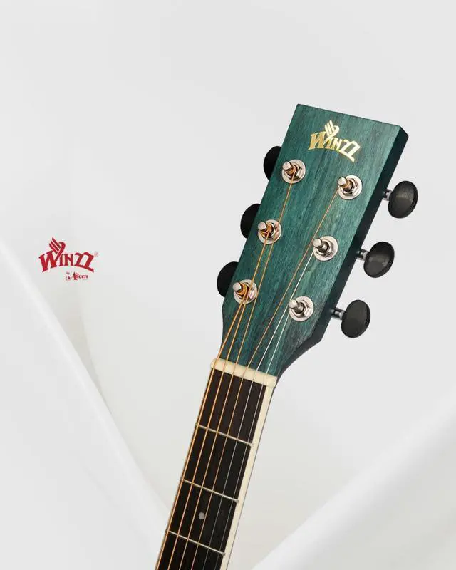 Alt view image 2 of 7 - 40 Inches Acoustic Steel-string Guitar Beginner, Elegant Unique Color Design (Blue-green)