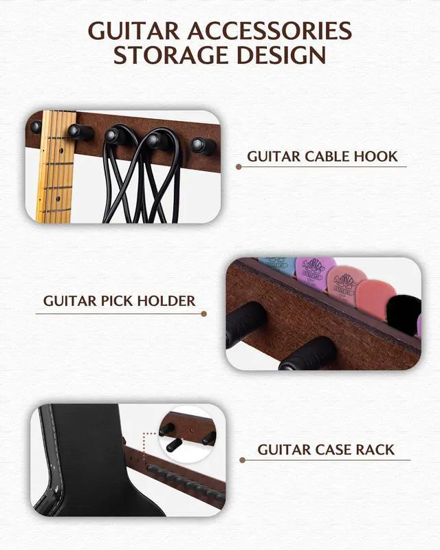 Alt view image 4 of 6 - Wooden Guitar Stand Multiple Guitars, Guitar Rack for 5 Acoustic or 8 Electric Guitars & Basses, Floor Standing Multi Guitar Display for Studio & Home - Protective Padding, SMT-10 (8-Holder)