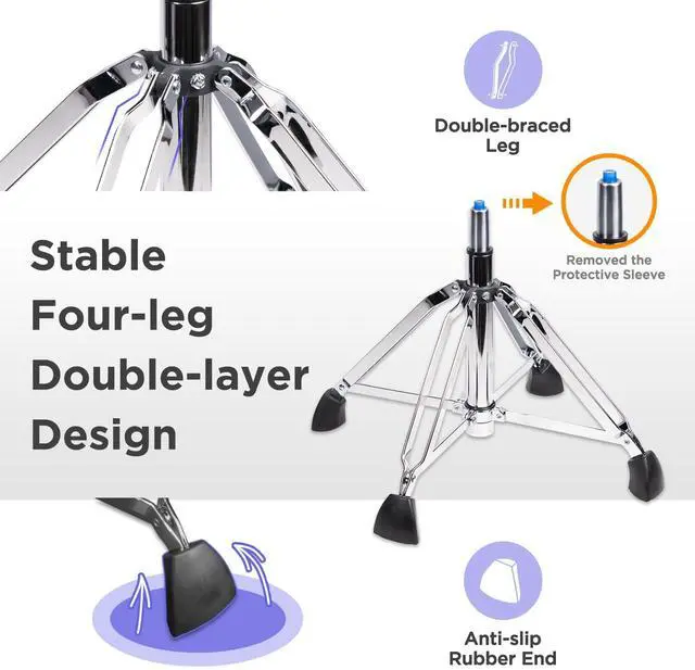 Alt view image 5 of 7 - Drum Throne with Backrest, Heavy Duty Drum Stool Height Adjustable, Motorcycle Style Drum Seat, Airlift Hydraulic Drum-Chair Drummer Stool Suitable for Adults Drummer