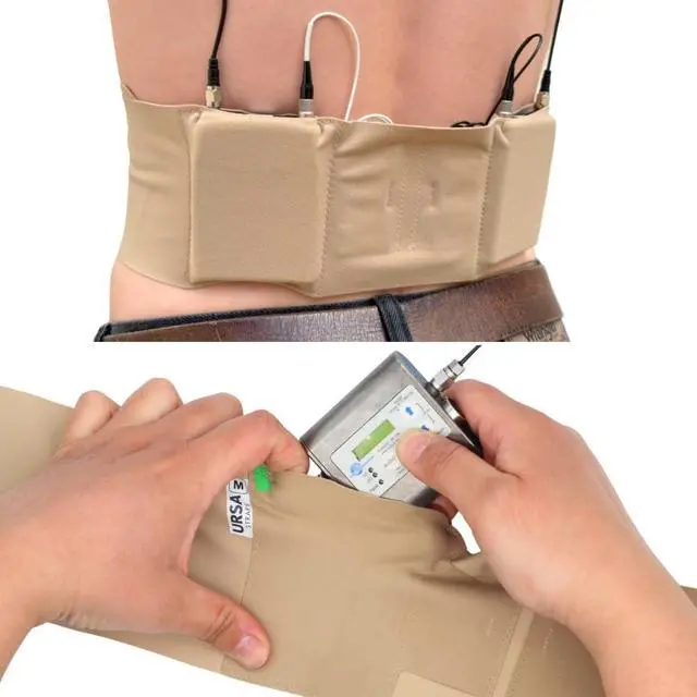 Main image of URSA Double Pouch Waist Strap - Ultra Slim, Breathable & Stretchy Microphone Transmitter Straps. Compatible with Most Transmitter/Receivers (Beige, Small Waist)