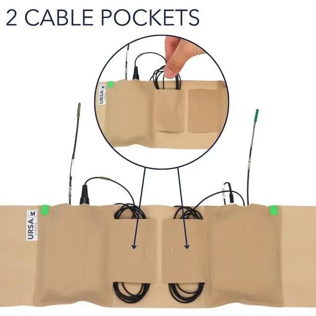 Alt view image 5 of 7 - URSA Double Pouch Waist Strap - Ultra Slim, Breathable & Stretchy Microphone Transmitter Straps. Compatible with Most Transmitter/Receivers (Beige, Small Waist)