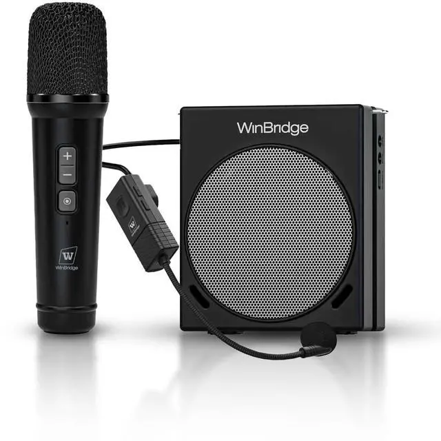 Main image of WinBridge Portable PA System 30W Voice Amplifier with Dual Wireless Mics | Bluetooth Speaker with Headset & Handheld Mic, 65ft Stable Transmission,13+ Battery, Perfect for Teachers & Tours,Event S91