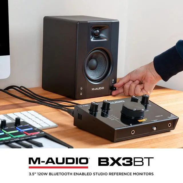Alt view image 2 of 7 - BX3BT Pair 3.5" Wireless Bluetooth Studio Monitors and PC Speakers for Recording and Multimedia with Music Production Software