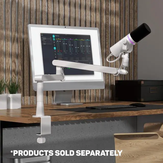 Alt view image 3 of 4 - Mic Stand (Light) - Low Profile Adjustable Boom Arm, 360° Mount | Studio-Quality Microphone Arm w/ 360° Rotation, Cable Management, Easy Clamp, Universal fit. Streaming, Podcasting, Gaming