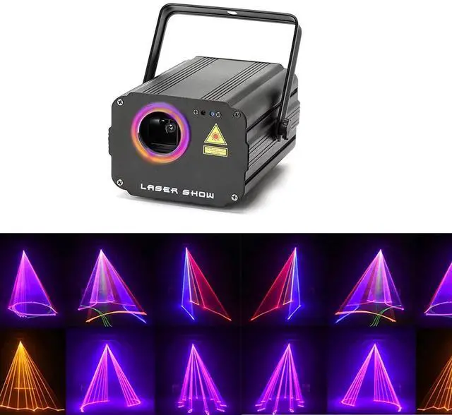 Main image of 1900 Patterns DJ Disco Party Lights, Full Color 3D Animation Laser Projector Light,DMX Sound Activated Stage Lighting,Remote Control RGB Scan Beam light for Christmas Halloween Bar Dance Wedding