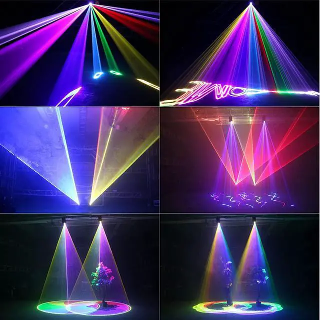 Alt view image 6 of 6 - 1900 Patterns DJ Disco Party Lights, Full Color 3D Animation Laser Projector Light,DMX Sound Activated Stage Lighting,Remote Control RGB Scan Beam light for Christmas Halloween Bar Dance Wedding