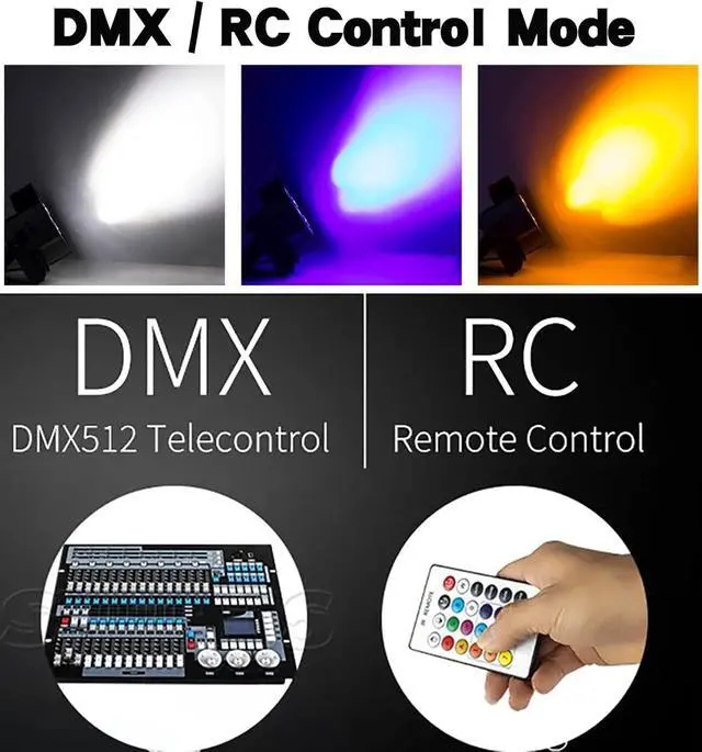Alt view image 3 of 6 - Par Can Lights LED 7x18W RGBWAP 6in1 Wash Stage Lights 6 Pack | Remote and DMX512 Control Uplights, Sound Activated, Auto Run Flat, for Christmas Wedding Party Disco