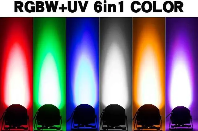 Alt view image 2 of 6 - Par Can Lights LED 7x18W RGBWAP 6in1 Wash Stage Lights 6 Pack | Remote and DMX512 Control Uplights, Sound Activated, Auto Run Flat, for Christmas Wedding Party Disco