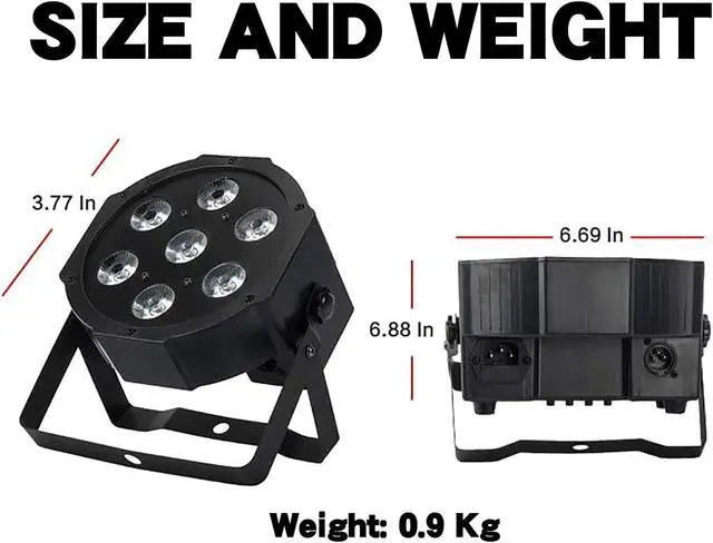 Alt view image 6 of 6 - Par Can Lights LED 7x18W RGBWAP 6in1 Wash Stage Lights 6 Pack | Remote and DMX512 Control Uplights, Sound Activated, Auto Run Flat, for Christmas Wedding Party Disco