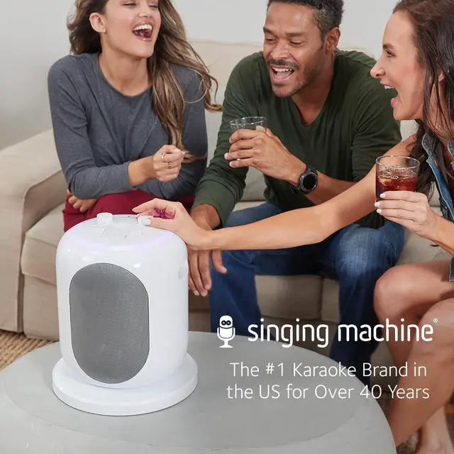Alt view image 6 of 6 - SMC2040S Ultimate Karaoke System, 50 watts System, Sing Cast Video Streaming and Pitch Lab Technology with Rechargeable Battery and Two Wireless Mics, White