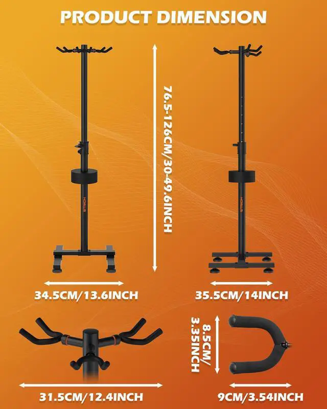 Alt view image 2 of 6 - Guitar Stands Floor, 3 Adjustable Guitar Stand Holder, Heavy Duty 3 Guitar Stand for Acoustic Electric Guitars Bass Banjos, Folding Multi Guitar Stands 3-Holder, FH-S3 Black
