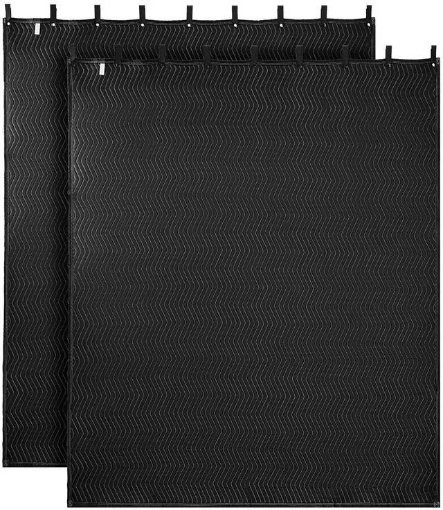 Main image of 2 Pcs Sound Dampening Blankets, Soundproof Curtains with 96 x 80 in, Soundproof Blanket with Grommets, Studio Grommeted Blanket, for Window, Door, Light Blocker, Music Recording, Black