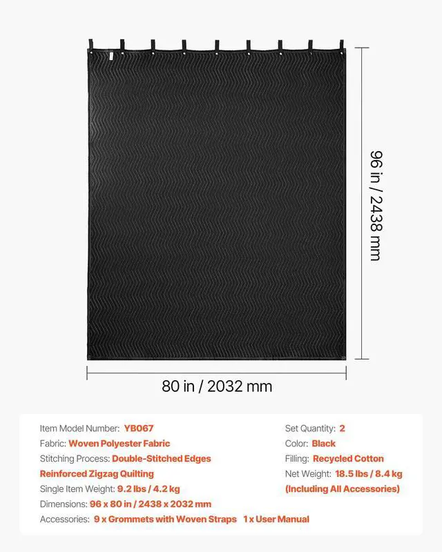 Alt view image 7 of 7 - 2 Pcs Sound Dampening Blankets, Soundproof Curtains with 96 x 80 in, Soundproof Blanket with Grommets, Studio Grommeted Blanket, for Window, Door, Light Blocker, Music Recording, Black
