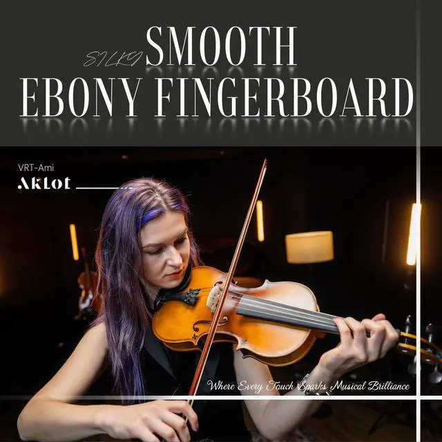 Alt view image 6 of 7 - Handcrafted Full Size Violin: Solid Wood Matte Fiddle, Acoustic Beginner 4/4 Violin Kit with Hard Case, Lesson Book, Bow, Shoulder Rest, Extra Strings, Tuner, Fretboard Stickers (VRT-AmiMS)