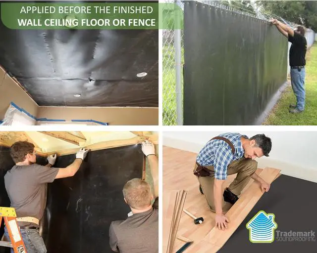 Alt view image 3 of 7 - Mass Loaded Vinyl 1lb - MLV Soundproofing for Wall Sound Barrier - Sound Insulation - 4' x 10', Covers 40 sf - Made in USA