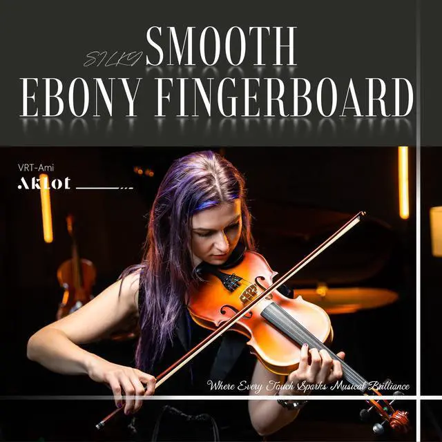 Alt view image 6 of 7 - Handcrafted Full Size Violin: Solid Wood Matte Fiddle, Acoustic Beginner 4/4 Violin Kit with Hard Case, Lesson Book, Bow, Shoulder Rest, Extra Strings, Tuner, Fretboard Stickers (VRT-AmiCS)