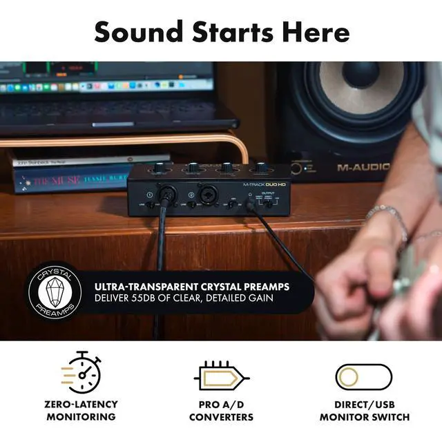 Alt view image 7 of 7 - Keystation Mini 32 MK3 MIDI Controller Bundle with M-Track Duo HD Audio Interface Pack for Studio Recording, Music Production, Podcasting, Streaming