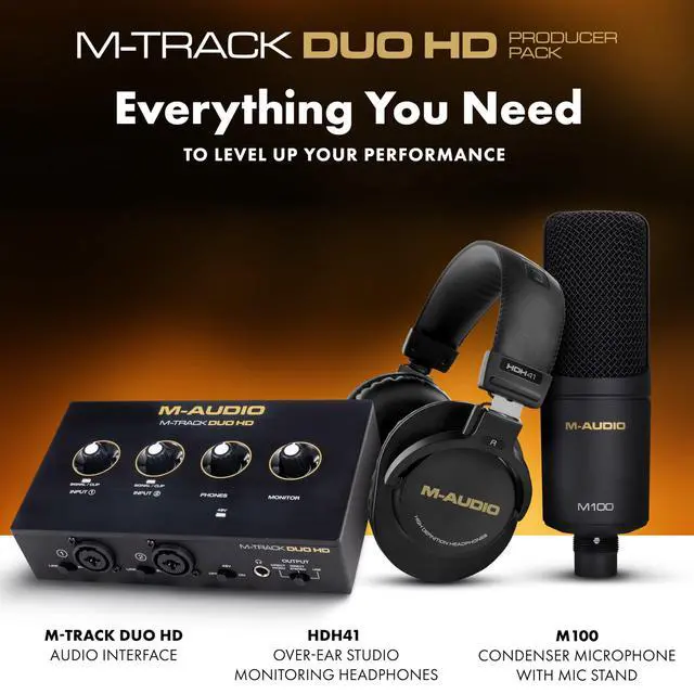 Alt view image 5 of 7 - Keystation Mini 32 MK3 MIDI Controller Bundle with M-Track Duo HD Audio Interface Pack for Studio Recording, Music Production, Podcasting, Streaming