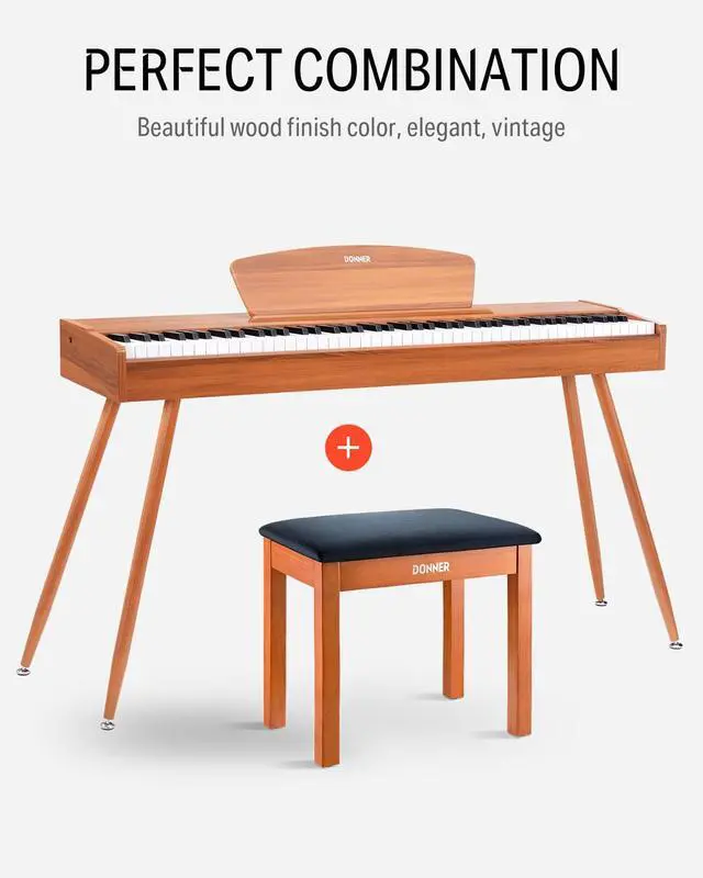 Alt view image 6 of 7 - Piano Bench with Storage, Solid Wood Keyboard Bench Piano Bookcase Stool Chair Seat with High-Density Suede Cushion, Wood Finish Color
