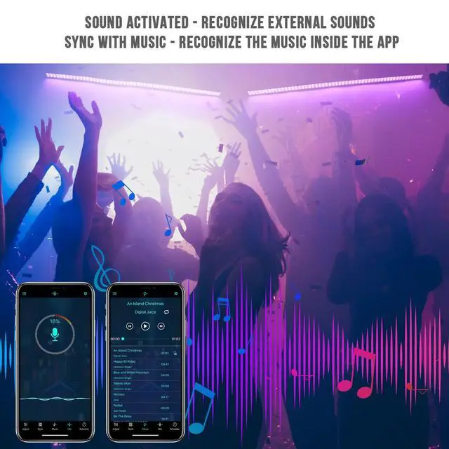 Alt view image 4 of 7 - LED Stage Wash Light Bar: 60W Dual-Row LED with 108 LEDs - Remote & App Control - Sound Activated Music Sync - Aluminium Construction for Events DJ Parties Venues Home Decor Band Performances