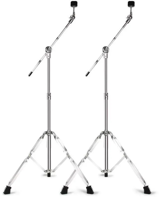 Main image of Boom Cymbal Stand for Mounting Crash, Ride, Splash Cymbals (2 Pack) | Adjustable Cymbal Stand for Drum Hardware Percussion Mount Holder Gear Splash Cymbals, Double Braced Legs with Rubber Feet