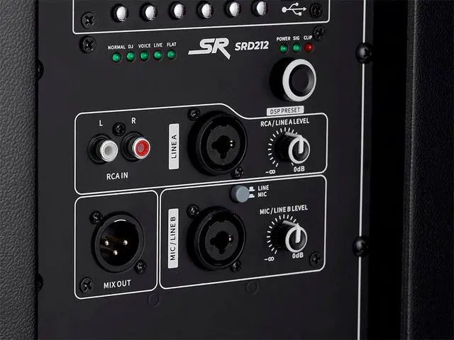 Alt view image 6 of 6 - Stage Right Series, 12-Inch Powered Speaker, 1200W, SRD212, Class D Amp, DSP, Bluetooth Streaming