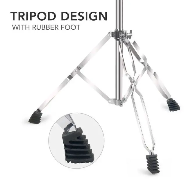 Alt view image 5 of 7 - Boom Cymbal Stand for Mounting Crash, Ride, Splash Cymbals (2 Pack) | Adjustable Cymbal Stand for Drum Hardware Percussion Mount Holder Gear Splash Cymbals, Double Braced Legs with Rubber Feet