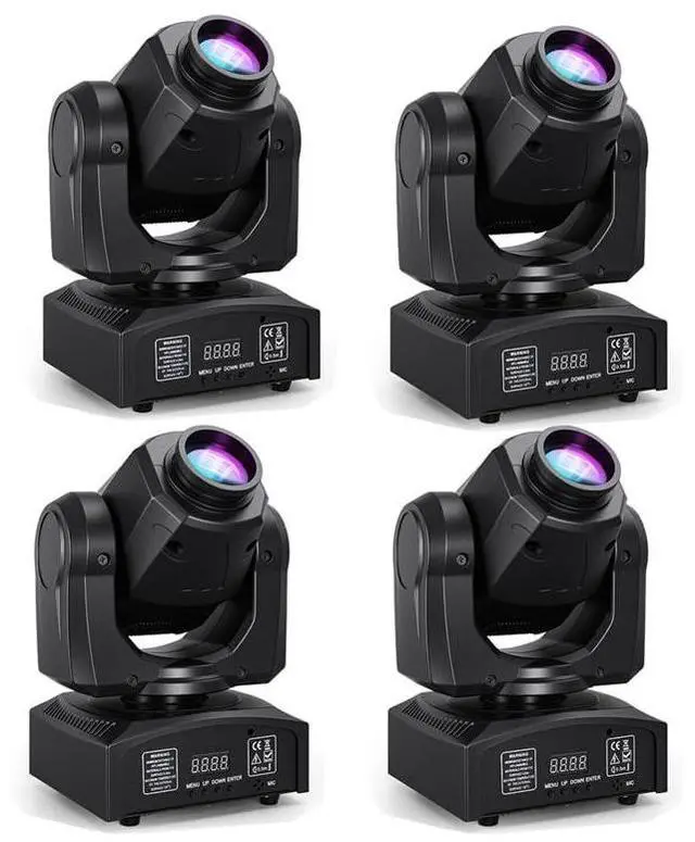 Main image of 60W LED Moving Head Stage Light, DMX512 DJ Light | 8 Gobos & 8 Colors, Sound Activated, 540° Pan & 270° Tilt, Compact DJ Lighting for Weddings, Parties, and Stage Events