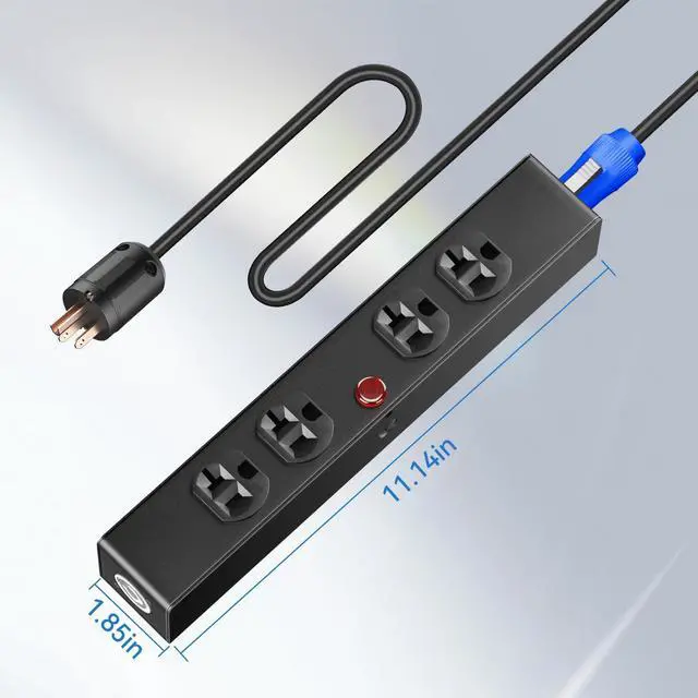 Alt view image 2 of 6 - PowerCon Power Connector Box, 4 Edison Power, Suitable for DJ Equipment, Stage Lighting, and Sound Systems.Outlet for Indoor Use