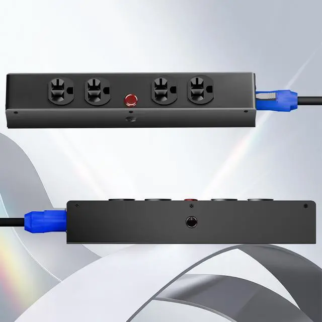 Alt view image 3 of 6 - PowerCon Power Connector Box, 4 Edison Power, Suitable for DJ Equipment, Stage Lighting, and Sound Systems.Outlet for Indoor Use