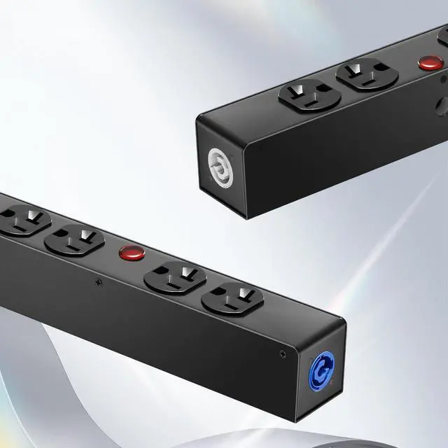 Alt view image 5 of 6 - PowerCon Power Connector Box, 4 Edison Power, Suitable for DJ Equipment, Stage Lighting, and Sound Systems.Outlet for Indoor Use