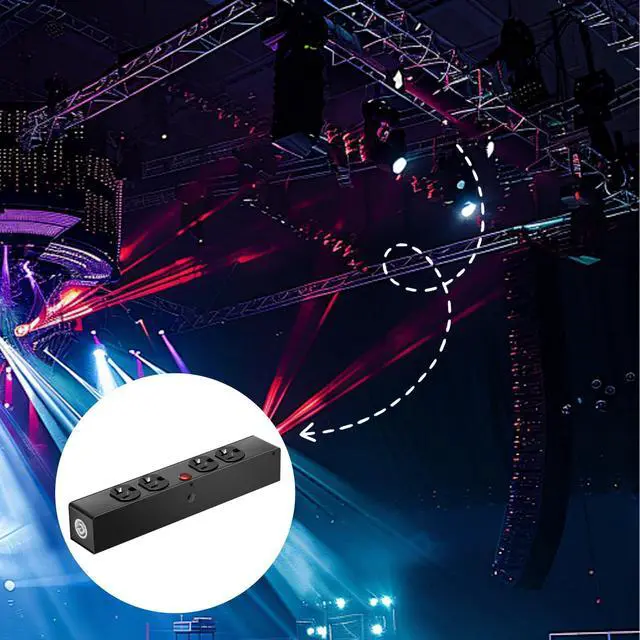 Alt view image 6 of 6 - PowerCon Power Connector Box, 4 Edison Power, Suitable for DJ Equipment, Stage Lighting, and Sound Systems.Outlet for Indoor Use