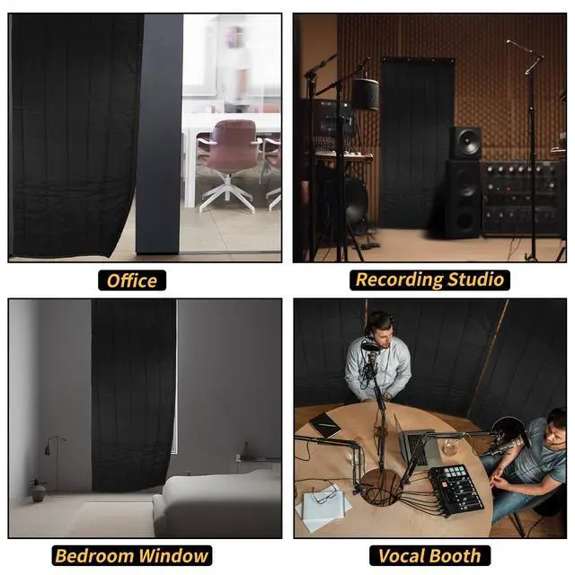 Alt view image 5 of 6 - Thick Door Soundproofing Blanket, 41.5 x 86.6 x 0.8 inches Heavy Window Sound Barrier Sheet, Home Acoustic Dampening Curtain Divider, Wall Noise Blocker for Bedroom Music Recording Studio