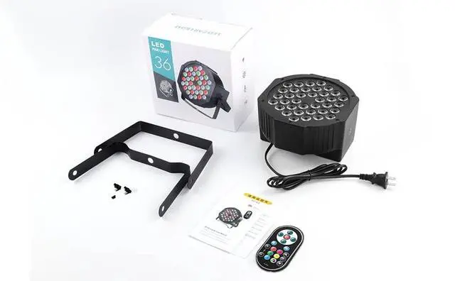 Alt view image 7 of 7 - Stage Lights 10 Packs 36LED RGB LED Par Lights, 7 Channel DJ Party Lights with Remote Control & DMX Controller Sound Activated Uplights for Events Birthday Bar Dance Decoration