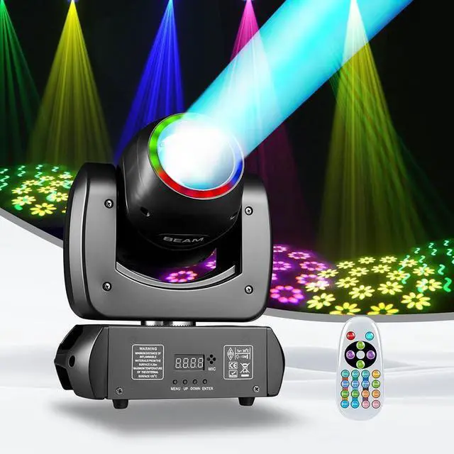 Main image of 120W Moving Head Stage Light, DMX512 DJ Beam Light with Remote | 110000Lux High Brightness, 18-Facet Prism, 8 Gobos & 8 Colors, Sound Activated LED Beam Effect For Clubs & Stage Shows