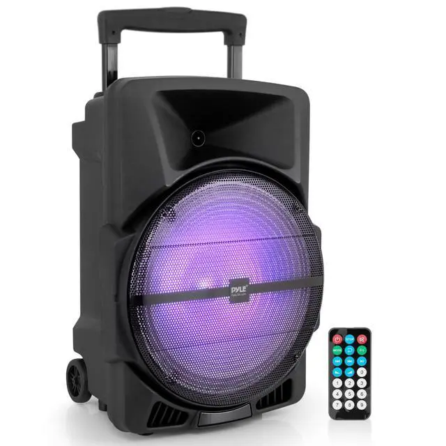 Main image of Wireless Portable PA Speaker System -1200W High Powered Bluetooth Compatible Indoor and Outdoor DJ Sound Stereo Loudspeaker w/USB SD MP3 AUX 3.5mm Input, Flashing Party Light & FM Radio -PPHP1544B