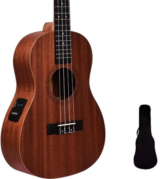 Main image of UKBE03 Baritone 30" Electro Acoustic Ukulele | Mahogany Wood | Built-in 2-Band EQ Preamp | Comes with Bag | Includes Learning Course | Brown